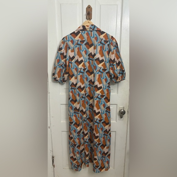 Marigold by Victoria Dunn Hurley City Scape Geometric Midi Dress Size Medium - Picture 10 of 11